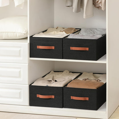 linen closet organizers and storage, 3 Pack Large Storage Baskets, Washable, Clothing Storage Bins
