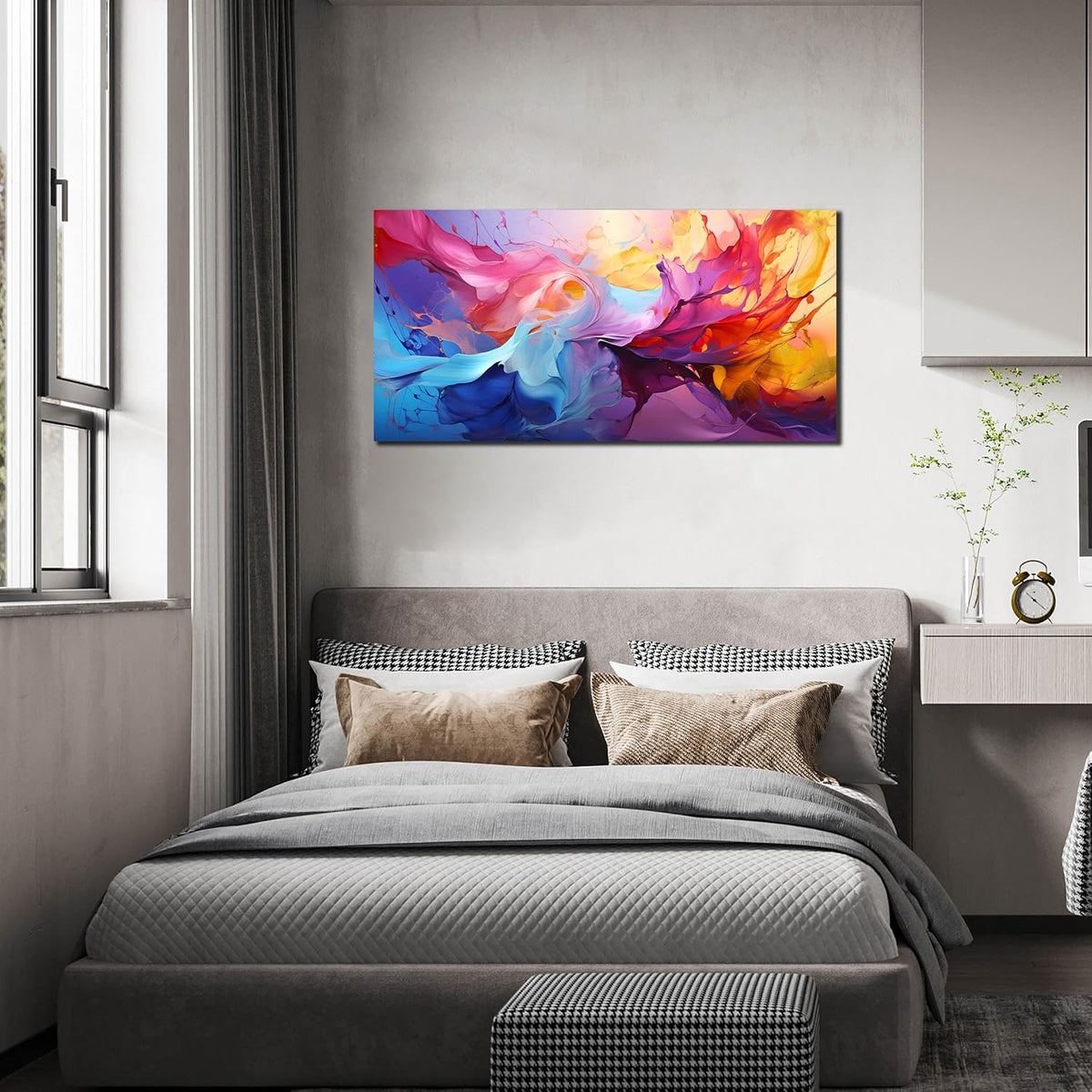 GUGIKA Abstract Wall Art for Living Room, Colorful Canvas Wall-Art for Bedroom, Print Paintings
