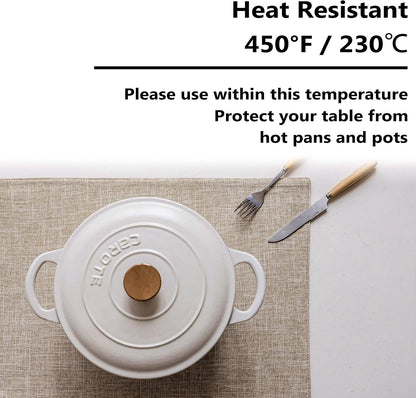 Home Brilliant Linen Place Mats Set of 4 Heat Resistant Dining Table Place Mats Cloth Placemats