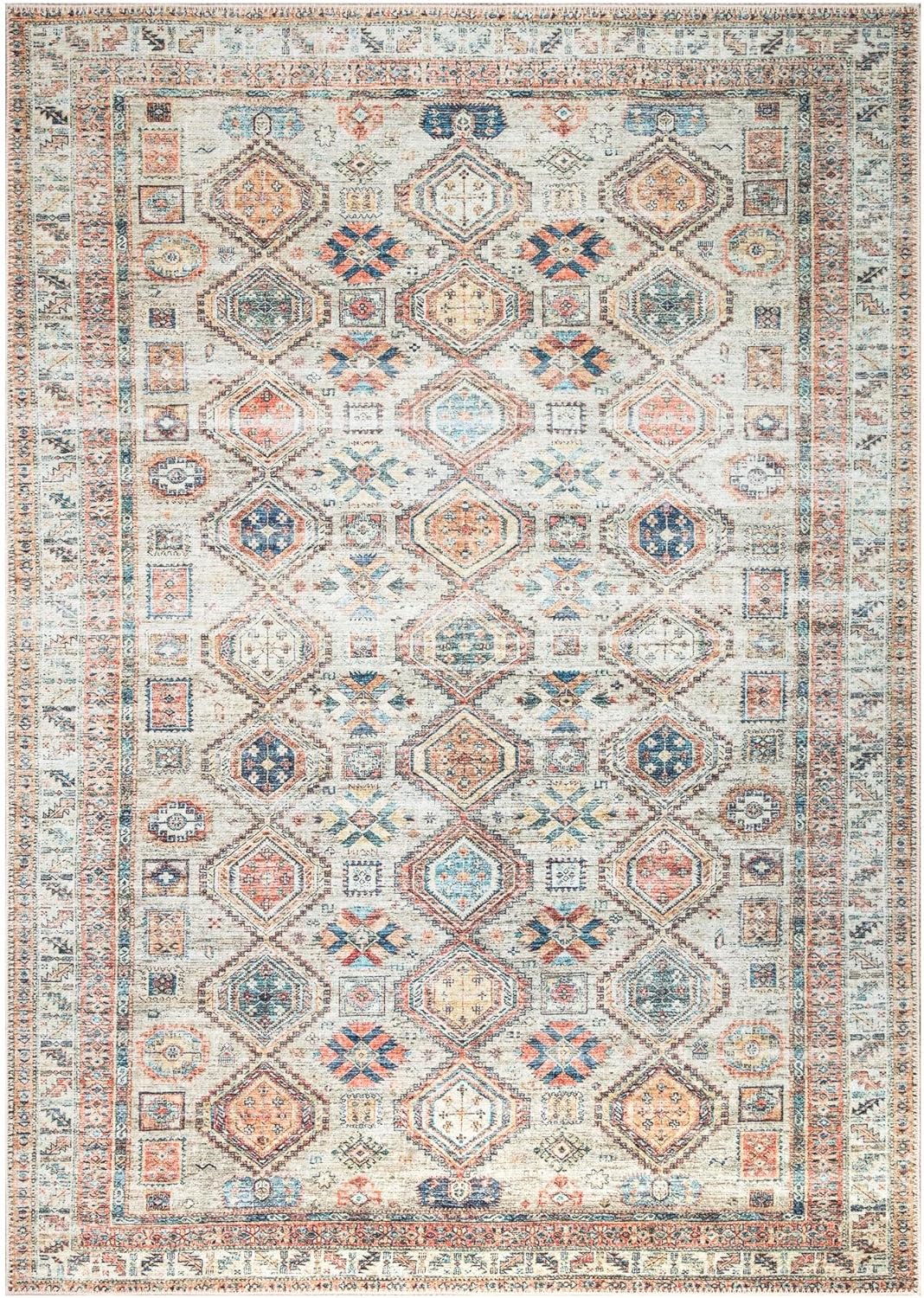 Keen Home Design 4x6 Rug - Machine Washable Area Rug with Non-Slip Backing, Ideal for Living Room