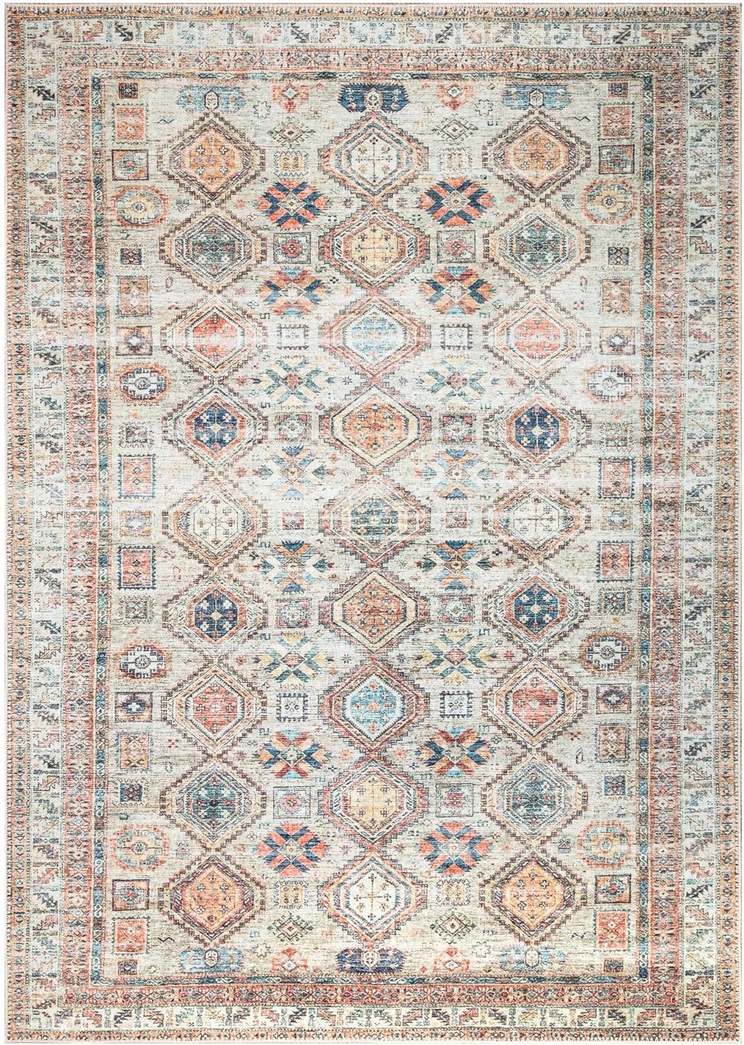 Keen Home Design 10x14 Rug - Machine Washable Area Rug with Non-Slip Backing, Ideal for Living