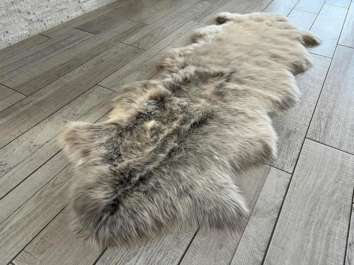 LAMBZY Faux Sheepskin Super Soft Hypoallergenic Free Shape Silky Shag Rug, Luxury Shaggy Silky