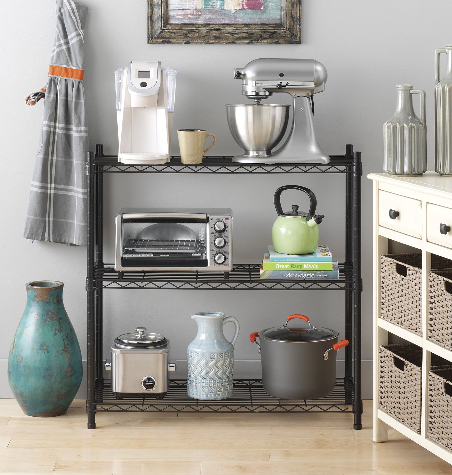 Whitmor 3 Tier Shelving Unit, Metal Storage Shelves, 400 lbs Capacity per Shelf, 1200 lbs Total