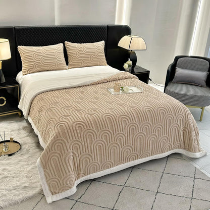 UKELER Sherpa Bed Blanket 80 × 90 inch, Ultra Soft Queen Size Throw Blanket for All Season, Cozy