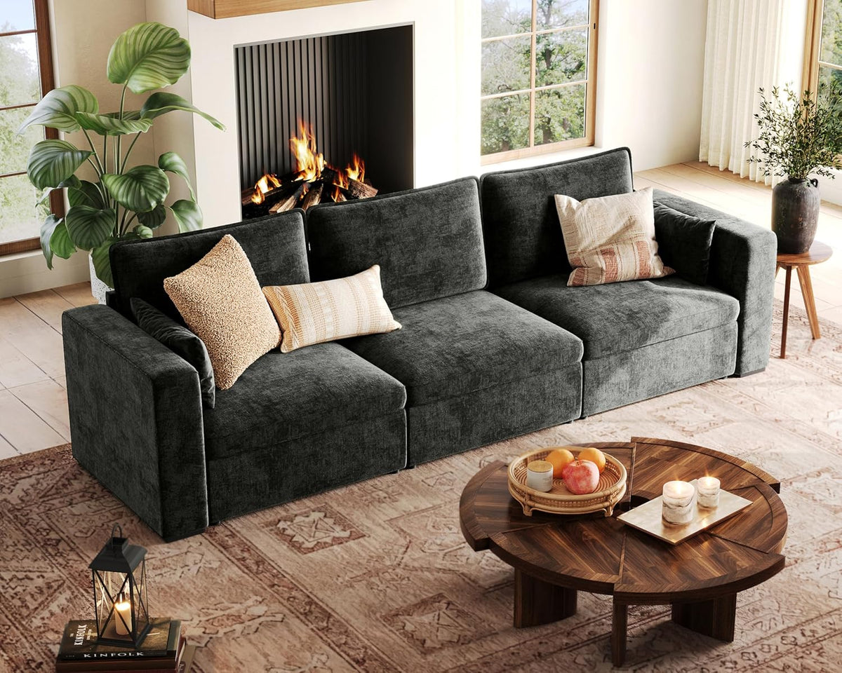 124.8'' Oversized Modular Sofa Comfy Cloud Couch with Storage, Extra Wide Sectional Sofa for Living