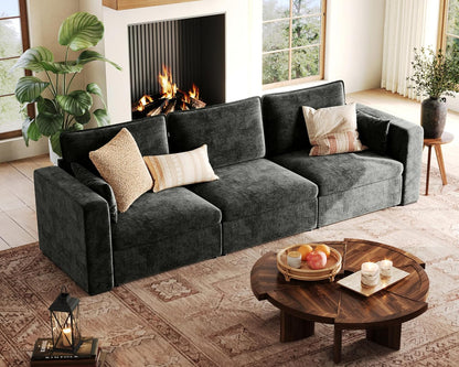 124.8'' Oversized Modular Sofa Comfy Cloud Couch with Storage, Extra Wide Sectional Sofa for Living