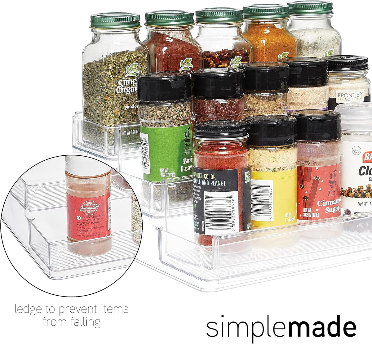 SIMPLEMADE 3-Tier Spice Rack Organizer - Versatile Storage Shelf for Kitchen, Bathroom, Bedroom &