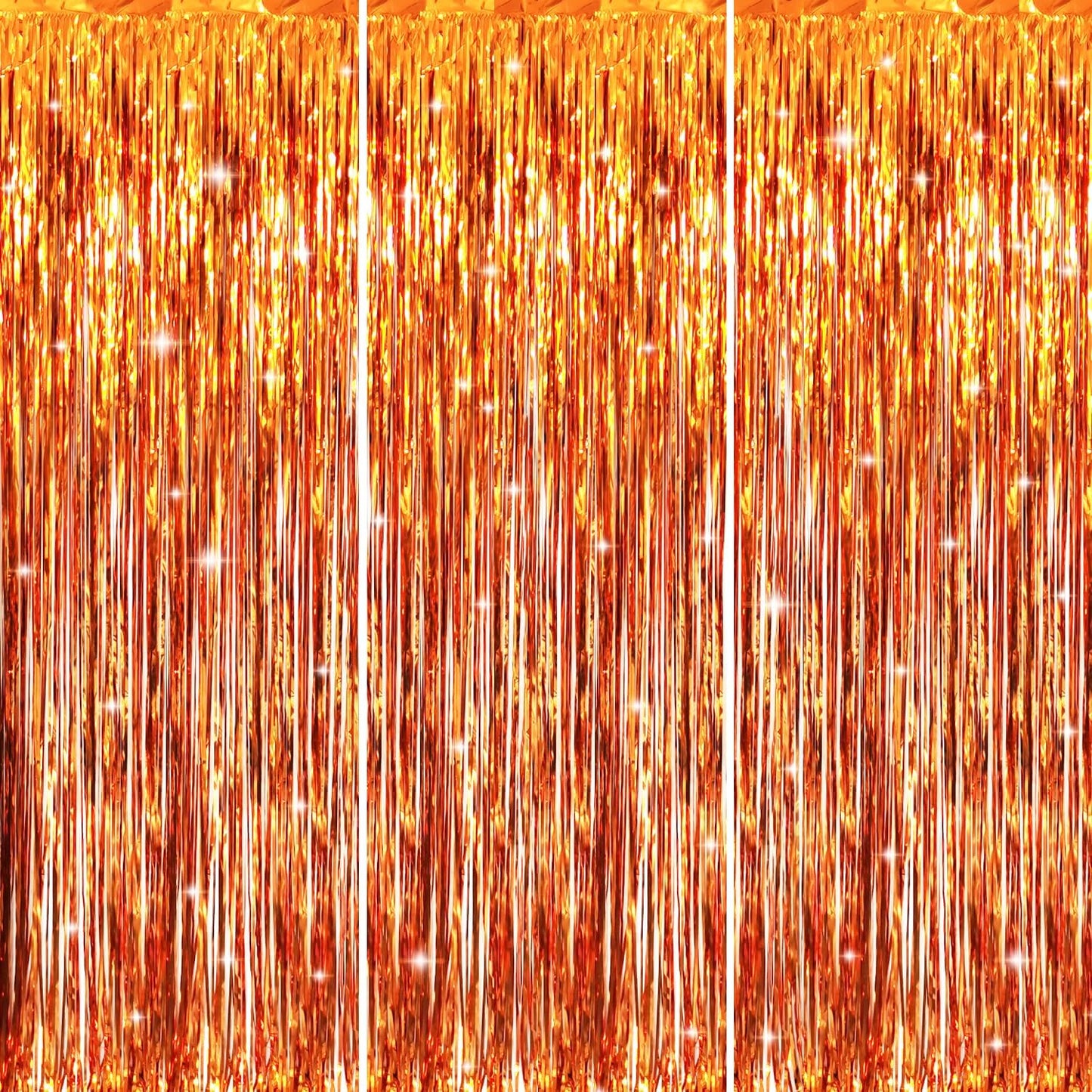 GOER 3.2 ft x 9.8 ft Metallic Tinsel Foil Fringe Curtains Party Photo Backdrop Party Streamers for