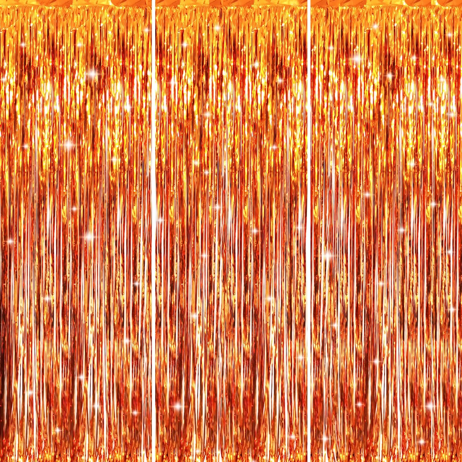 GOER 3.2 ft x 9.8 ft Metallic Tinsel Foil Fringe Curtains Party Photo Backdrop Party Streamers for