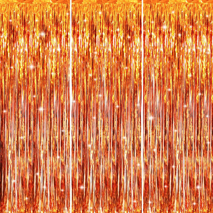 GOER 3.2 ft x 9.8 ft Metallic Tinsel Foil Fringe Curtains Party Photo Backdrop Party Streamers for