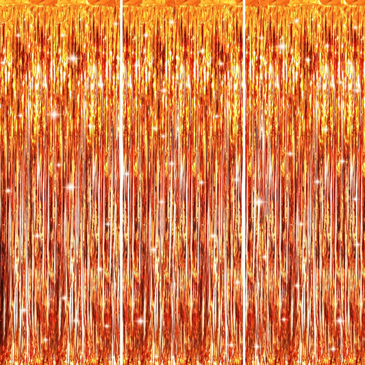 GOER 3.2 ft x 9.8 ft Metallic Tinsel Foil Fringe Curtains Party Photo Backdrop Party Streamers for