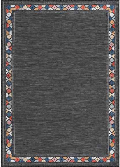 Beverly Rug Outdoor Rug 8x10 Modern Bordered Area Rugs for Indoor and Outdoor Patio Easy to Clean