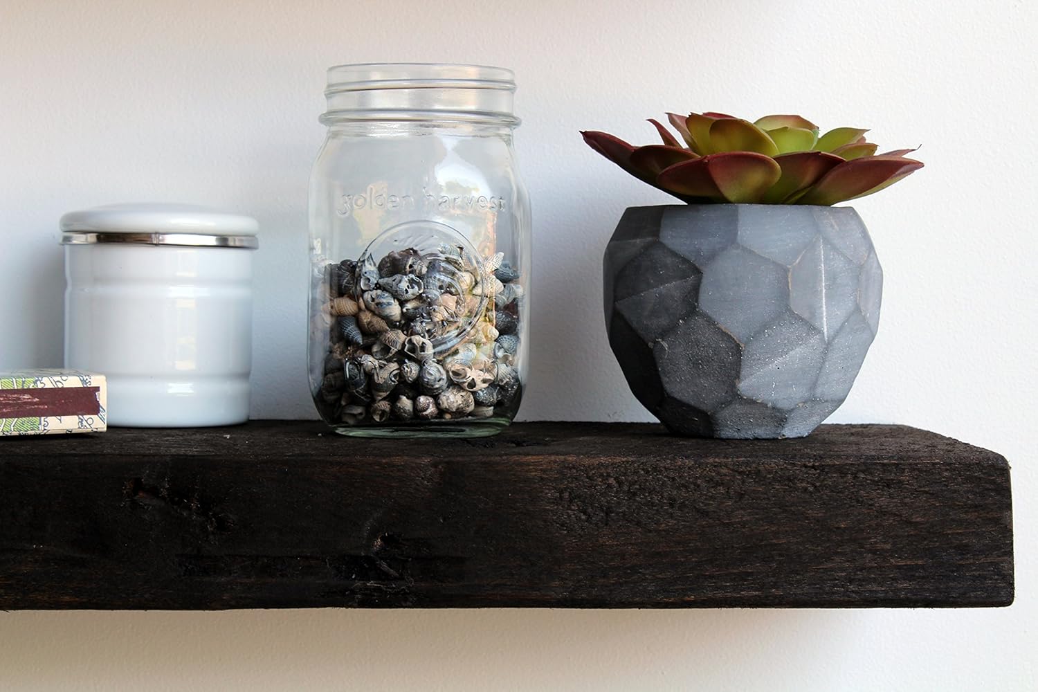 Urban Legacy Reclaimed Barnwood Planks | Floating Shelves for Wall w/Flush Mount Shelf Bracket Set