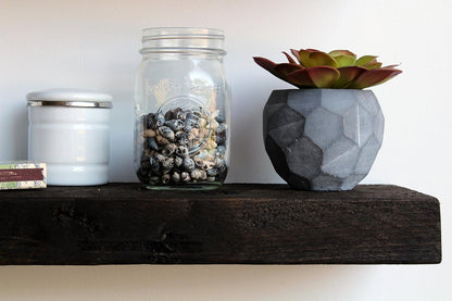 Urban Legacy Reclaimed Barnwood Planks | Floating Shelves for Wall w/Flush Mount Shelf Bracket Set