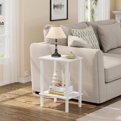 TUTOTAK End Table with Charging Station, Set of 2, Small Side Table with Outlets, Nightstand