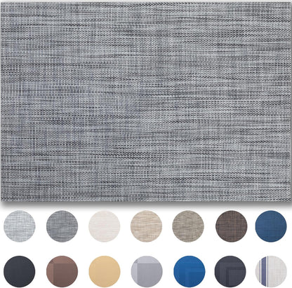 Placemats Set of 12 - Easy Clean Woven Vinyl Placemats for Dining Table, Indoor/Outdoor Place Mats