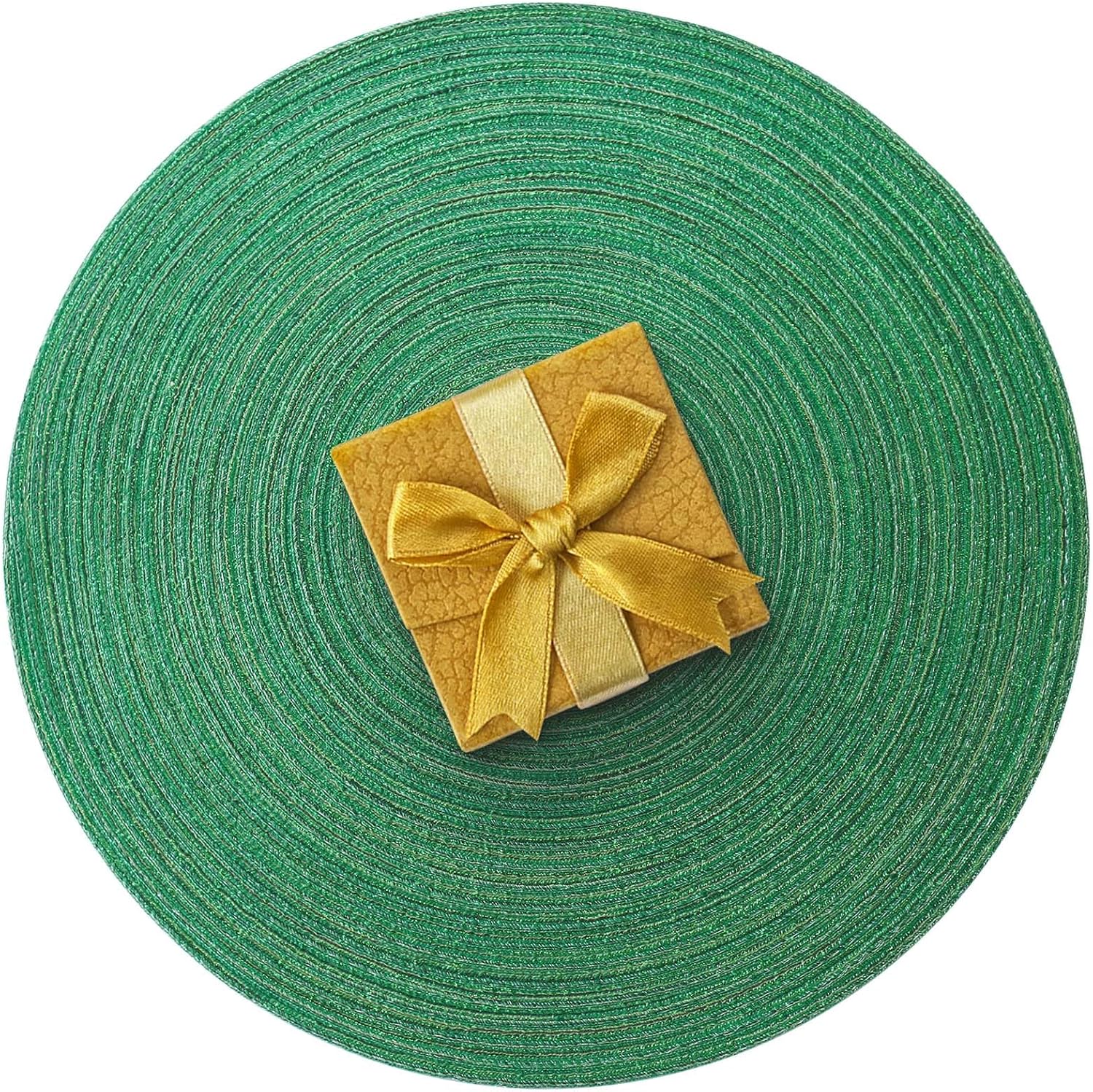 AHHFSMEI Round Braided Placemats Set of 6 Round Table Mats for Dining Tables Natural Woven Heat
