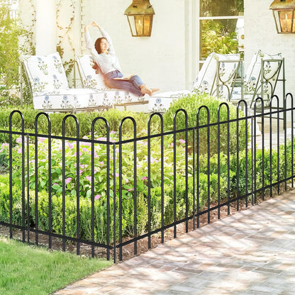 Metal Garden Fence 30 in H x 16 ft L, No dig Garden Border Yard Fencing, Dog Fence Outdoor