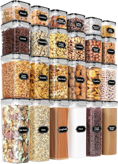PRAKI Airtight Food Storage Containers Set with Lids - 24 PCS, BPA Free Kitchen and Pantry