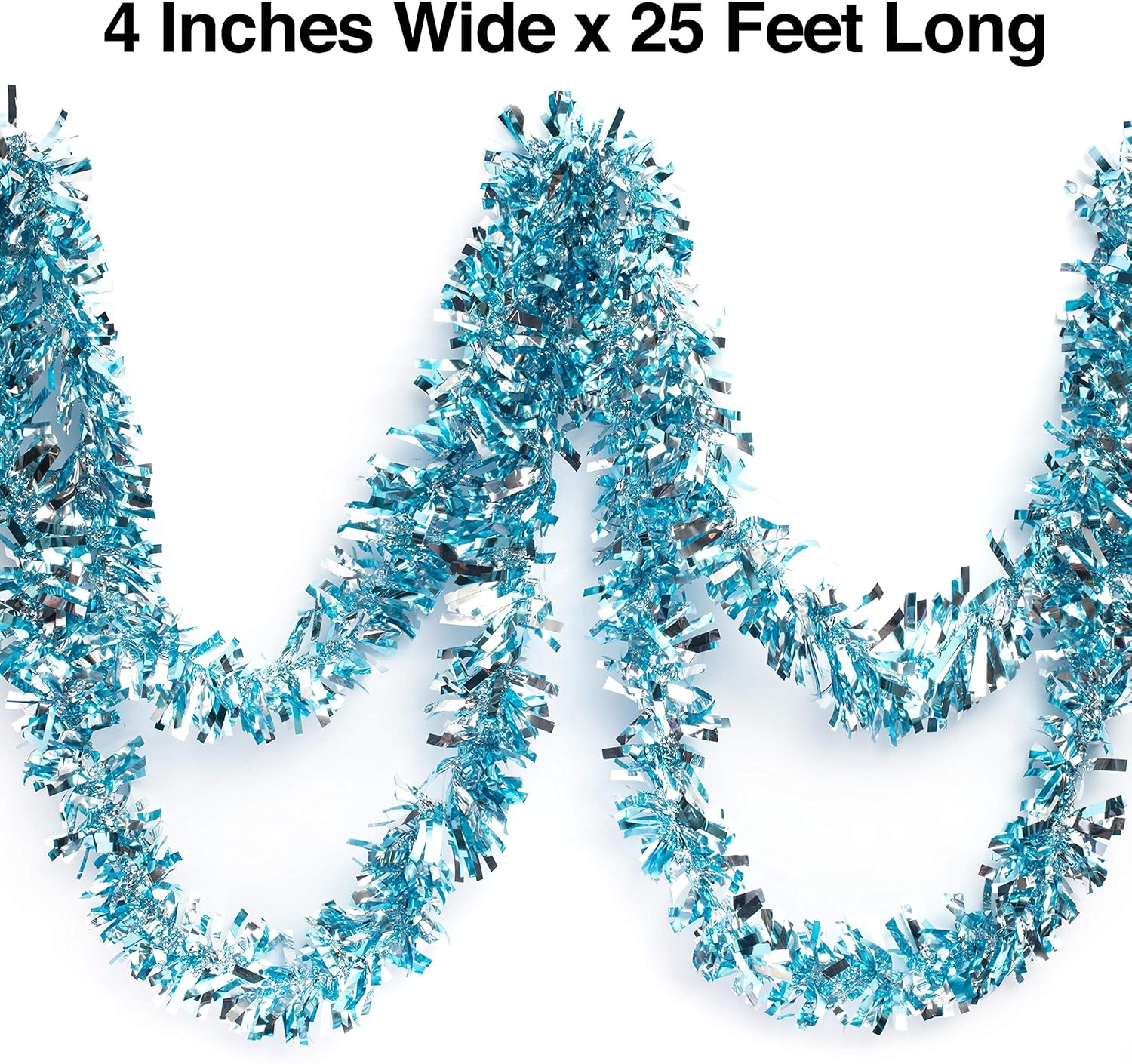 Anderson's Light Blue & Silver Sparkle Glitter Metallic Tinsel Twist for Trailer Or Golf Cart, 4