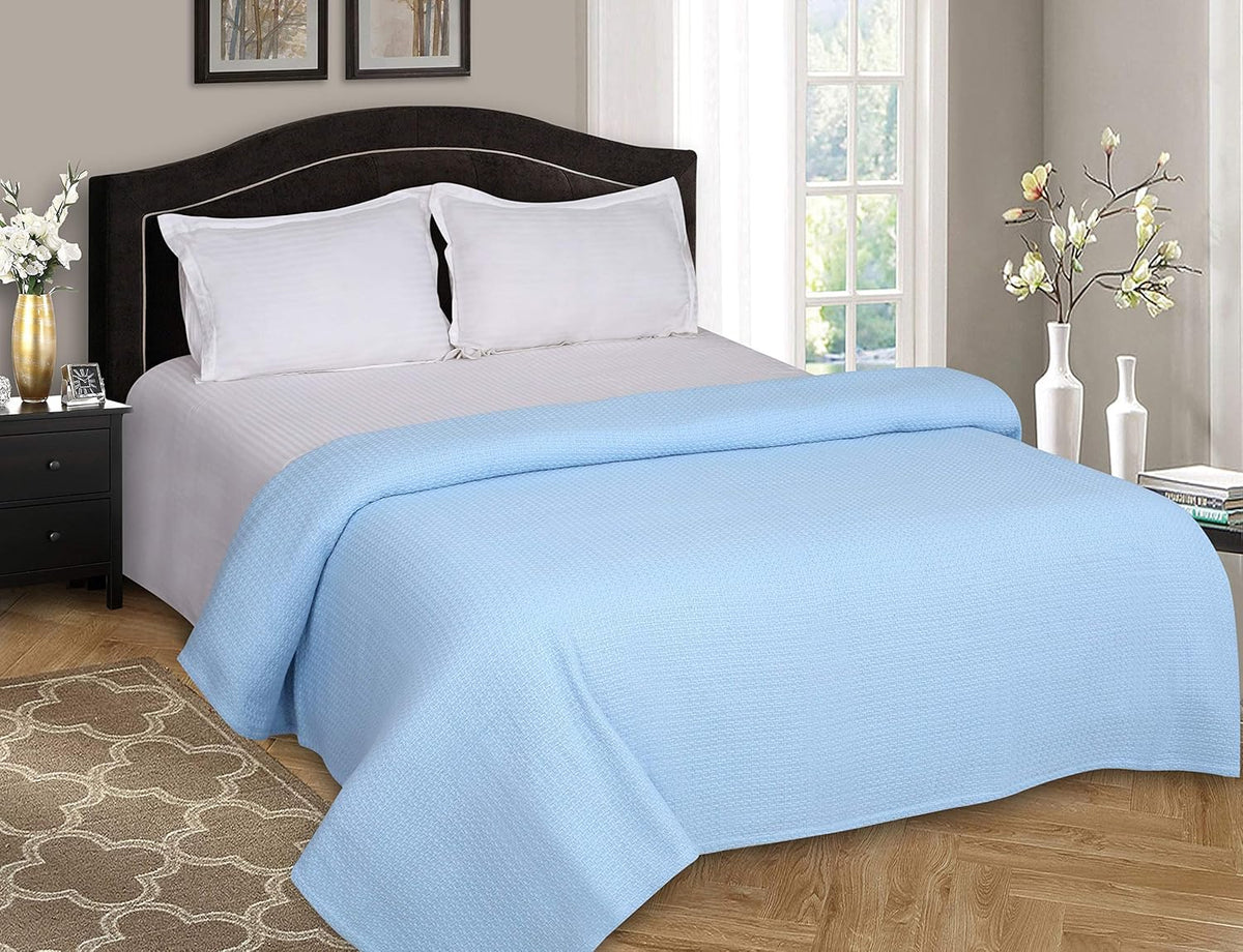 Elvana Home 100% Cotton Bed Blanket, Breathable Bed Blanket King Size, Cotton Thermal Blankets
