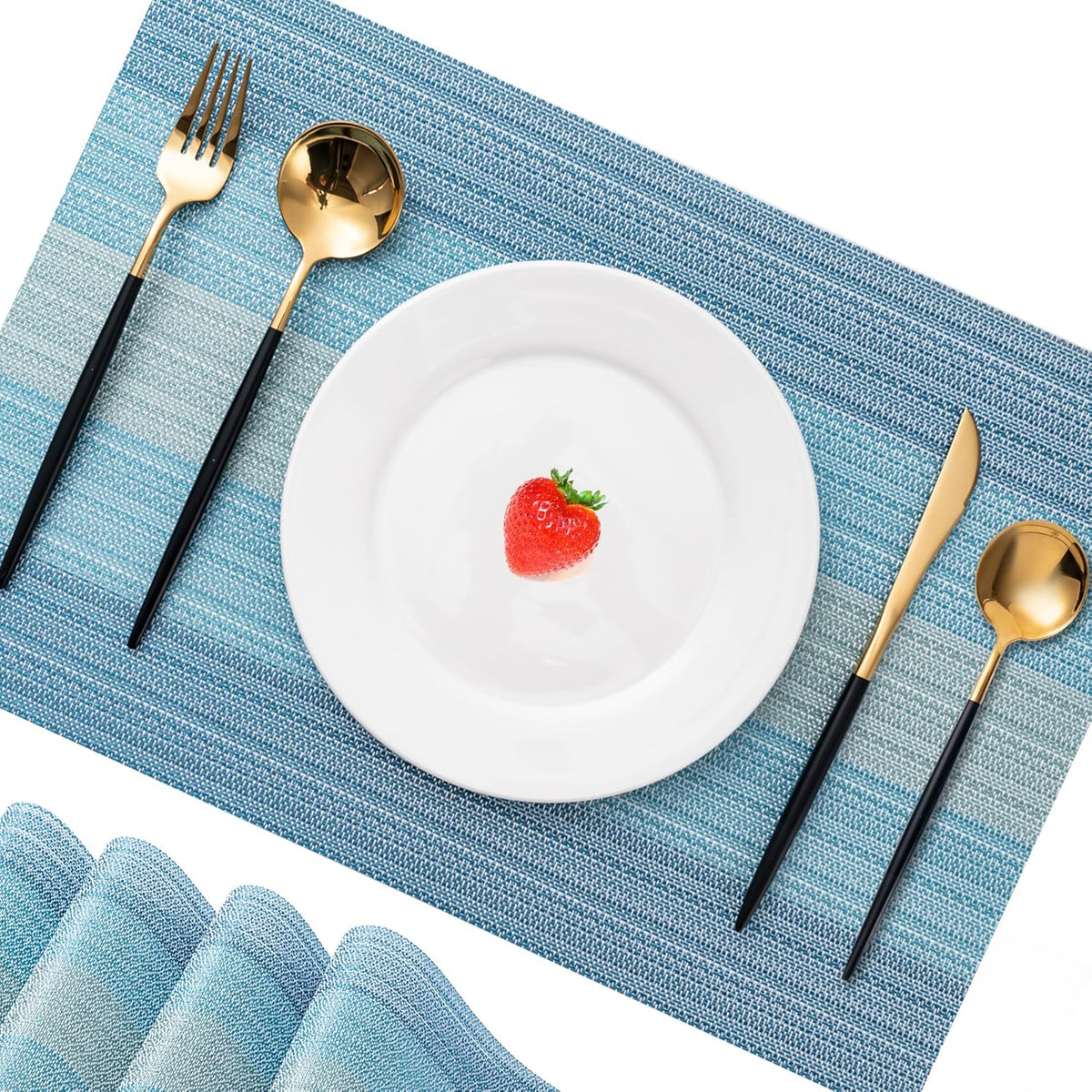 CADONO Placemats Set of 6 Washable Indoor/Outdoor Vinyl Place Mats for Dining Table Durable