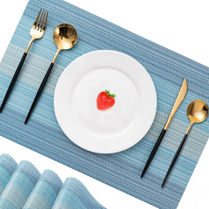 CADONO Placemats Set of 6 Washable Indoor/Outdoor Vinyl Place Mats for Dining Table Durable