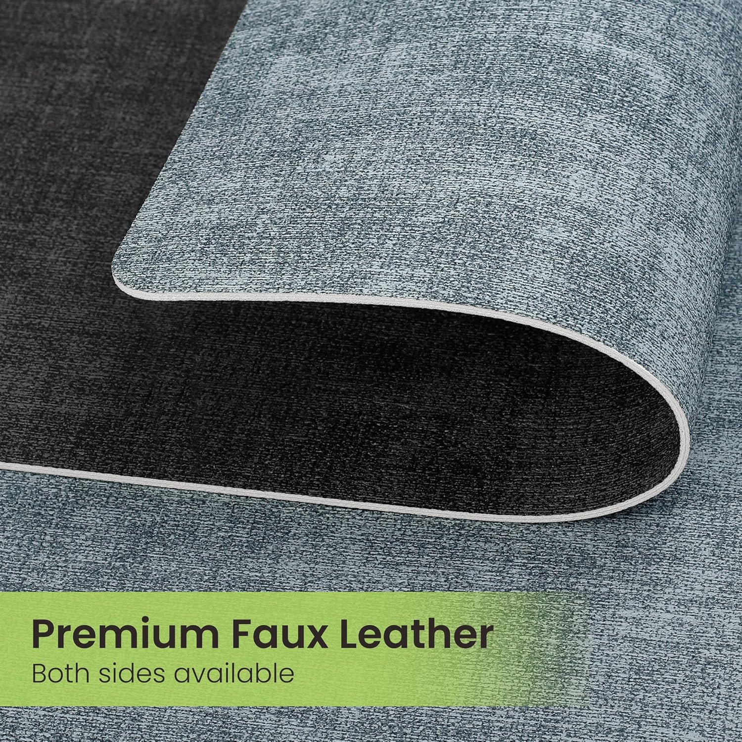 Faux Leather Dual Sided Placemats Set of 4, Square Non-Slip Heat Resistant Placemats with Coaster
