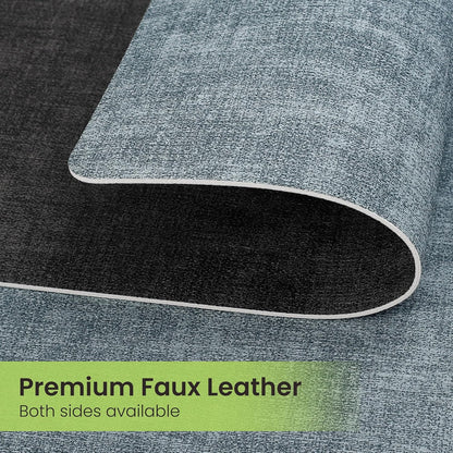 Faux Leather Dual Sided Placemats Set of 6, Square Non-Slip Heat Resistant Placemats with Coaster