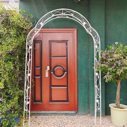 Metal Garden Arch 98.4" H Garden Arbor Trellis for Outdoor Climbing Plants Support Rose Lawn Tall