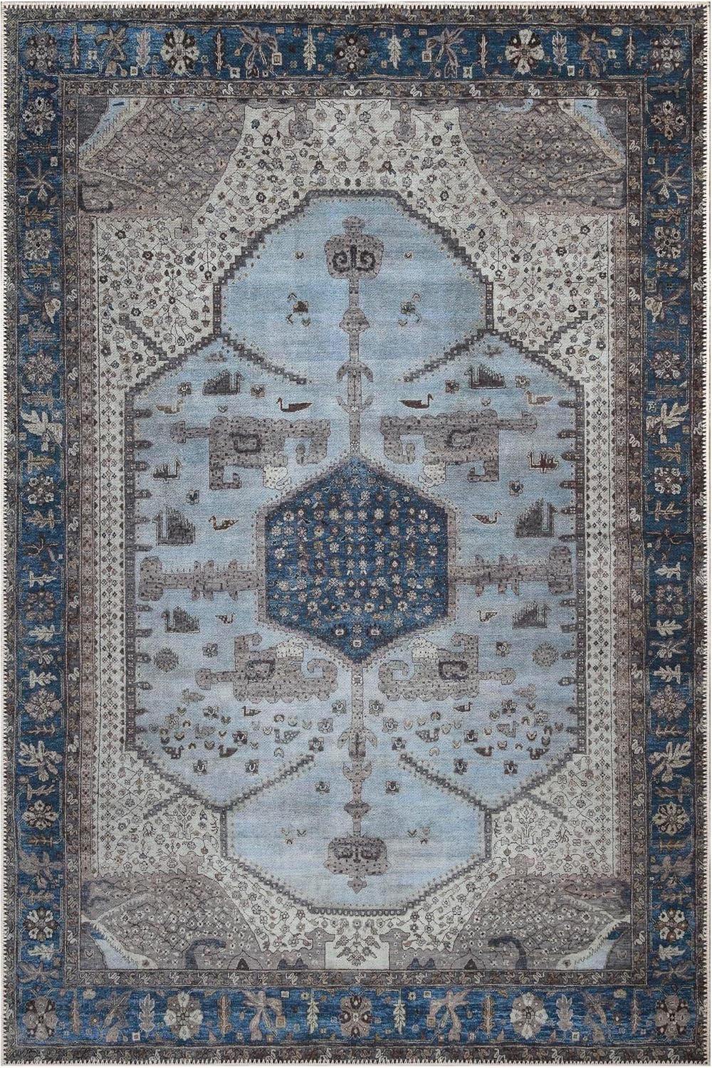 Keen Home Design 6x9 Rug - Machine Washable Area Rug with Non-Slip Backing, Ideal for Living Room
