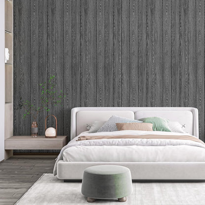 Art3d 4-Pack Glue-On Herringbone Wainscoting Panel for Interior Wall Decor - 104 x 12 Inch