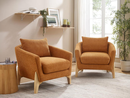 Accent Chair 31" Oversized Reading Chair Comfy Upholstered Boucle Lounge Armchair, Modern Living