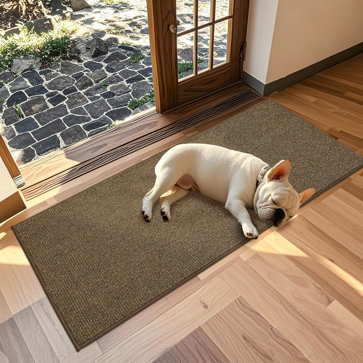 JSEI Dirt Trapper Door Mat 24"x60" Non-Slip Washable Entrance Mat, Dog Doormats, Absorbent &