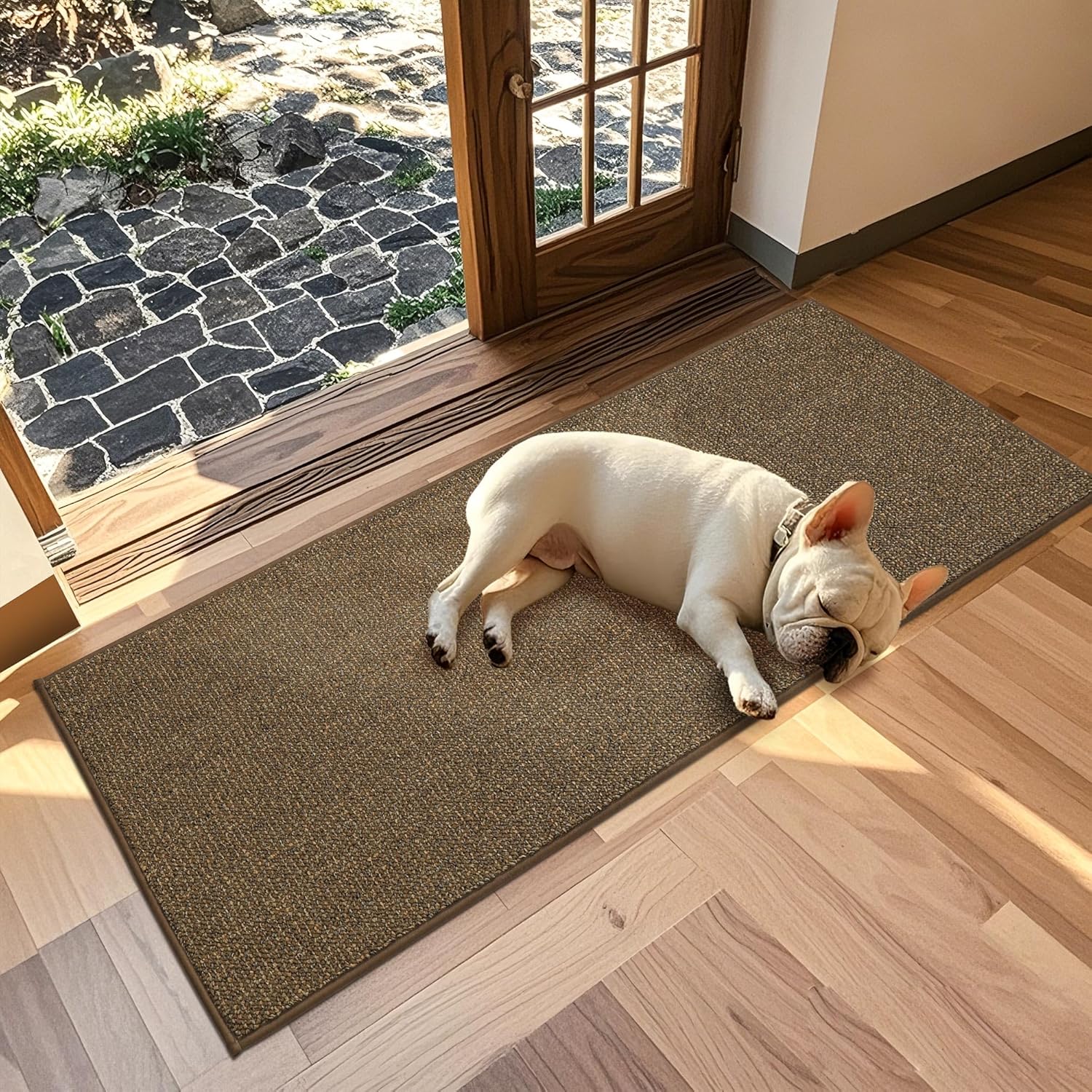 JSEI Dirt Trapper Door Mat 24"x60" Non-Slip Washable Entrance Mat, Dog Doormats, Absorbent &