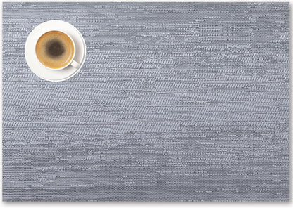 Placemats Set of 4 - Easy Clean Woven Vinyl Placemat for Dining Table, Indoor/Outdoor Place Mats