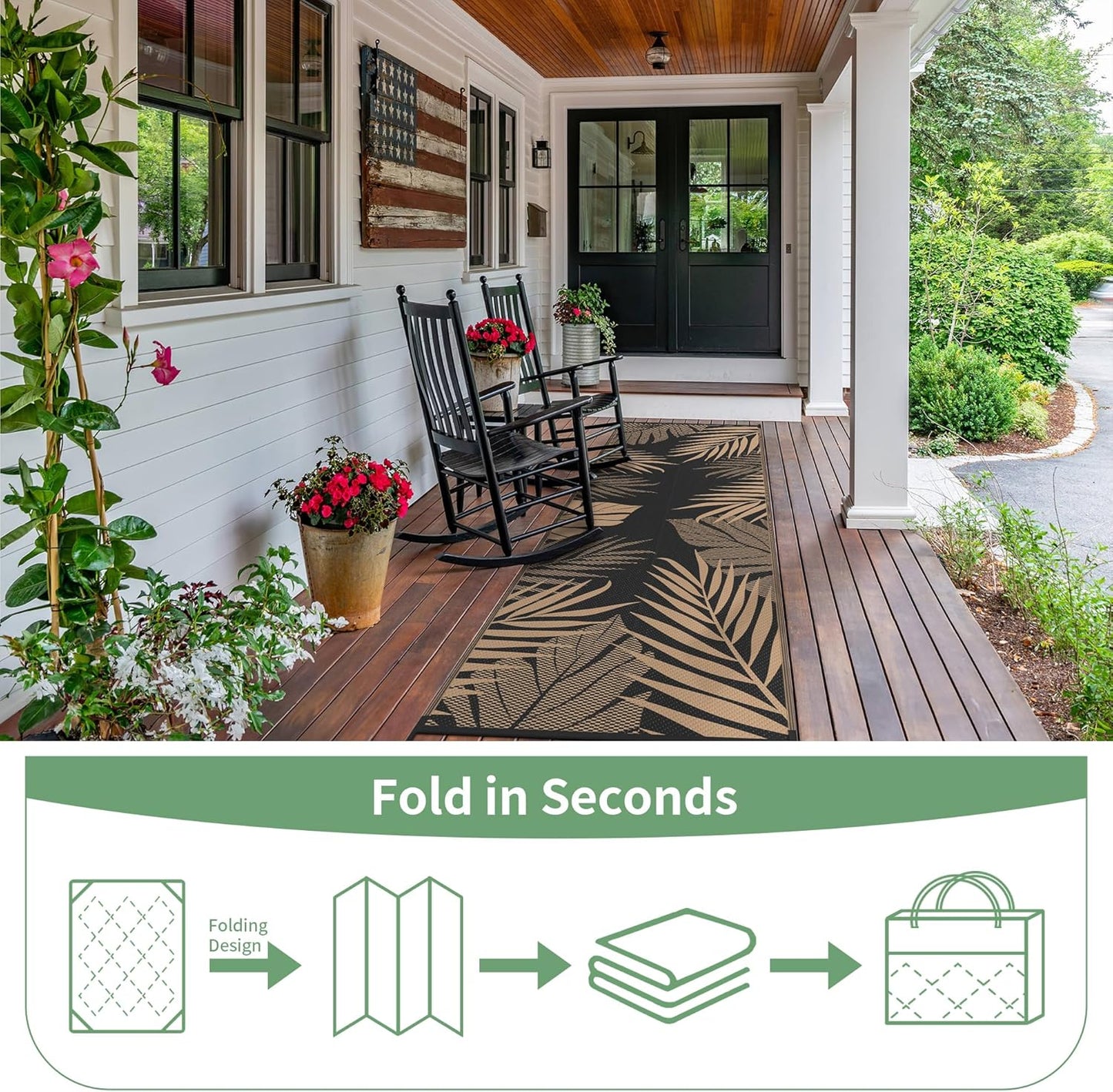 GENIMO Outdoor Rug 2.5' x 8' Waterproof for Patios Clearance, Reversible Outdoor Plastic Straw