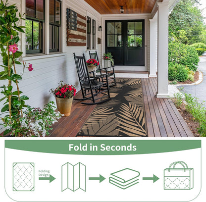 GENIMO Outdoor Rug 2.5' x 8' Waterproof for Patios Clearance, Reversible Outdoor Plastic Straw