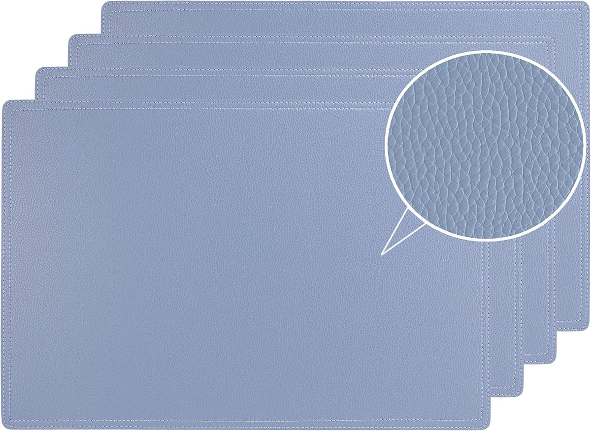 Faux Leather Placemats, PU Table Mats, Set of 4, Waterproof, Stain Resistant, Heat Resistant
