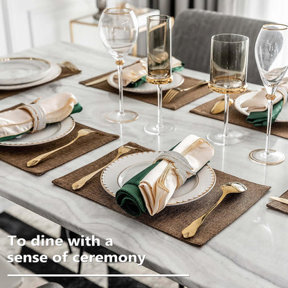 Home Brilliant Cloth Placemats Set of 4 Heat Resistant Dining Table Place Mats Linen Kitchen Table