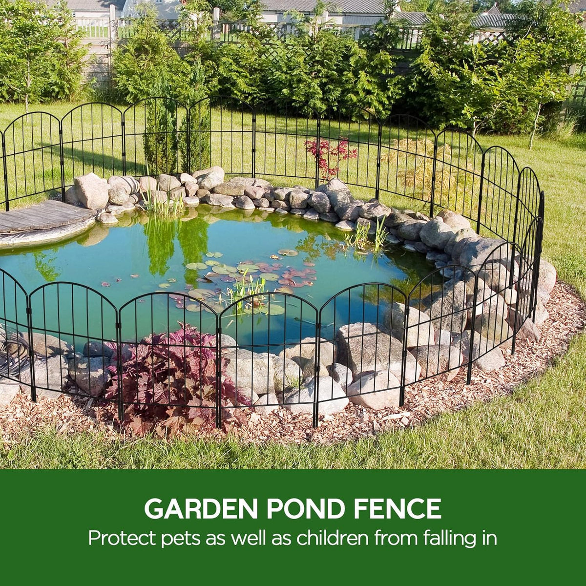 Goovilla Garden Fence, Total 20ft(L) x 24in(H) Garden Fencing Animal Barrier, 19 Pcs Rustproof