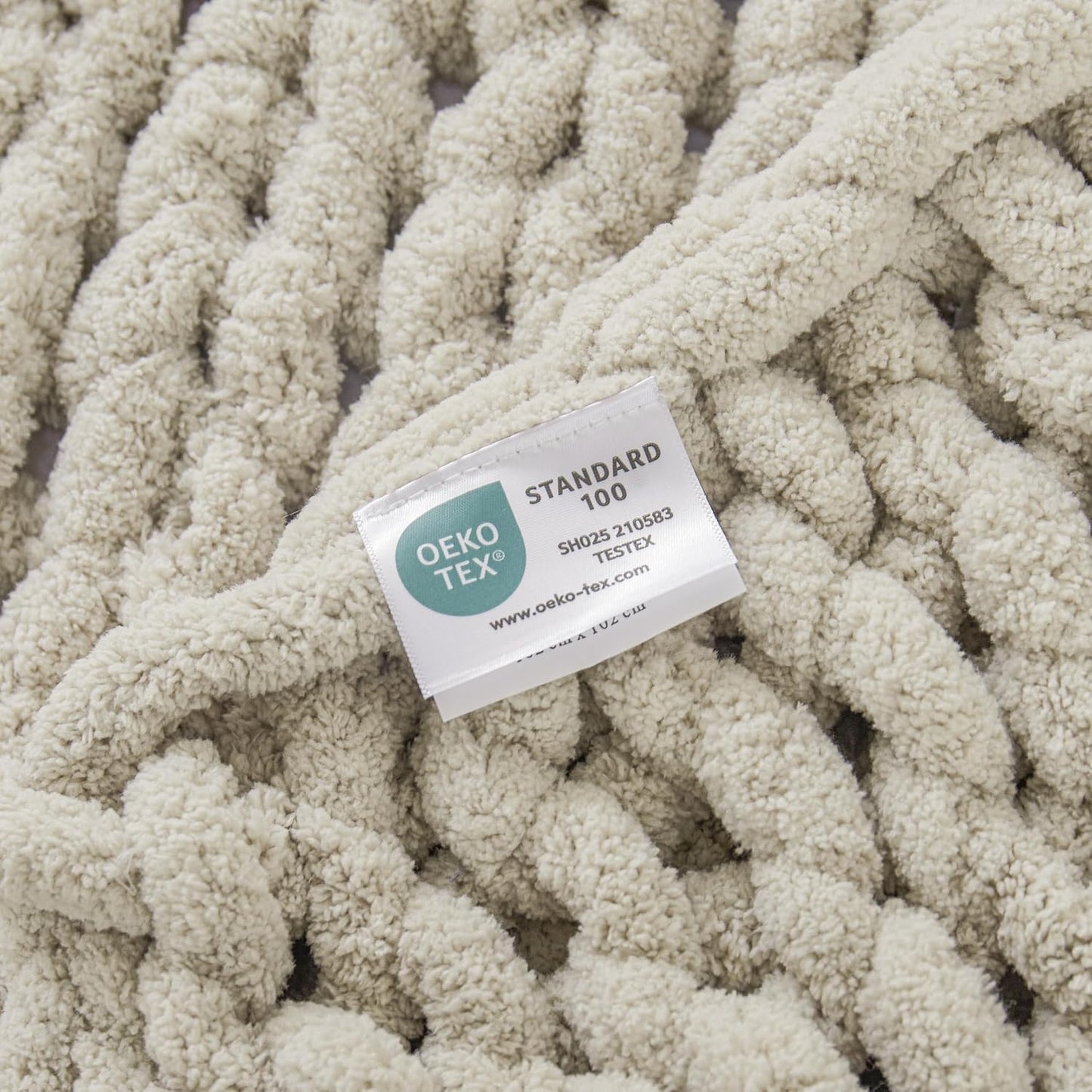 WESHIONGOO Chunky Knit Blanket Throw 40"×40" Knitted Throw Blankets for Couch Bed Fluffy Soft