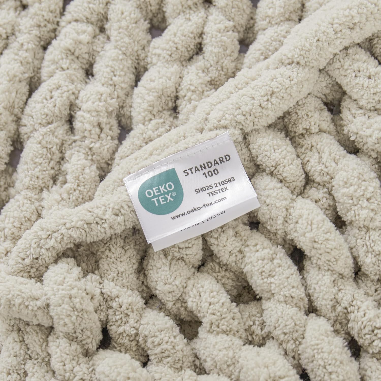 WESHIONGOO Chunky Knit Blanket Throw 40"×40" Knitted Throw Blankets for Couch Bed Fluffy Soft