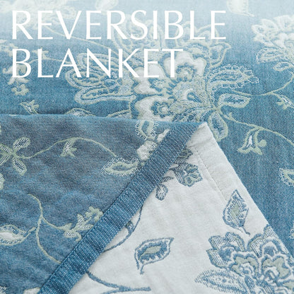 jinchan Boho 100% Cotton Muslin Twin Size 60x80 Inches Blanket Lightweight 4-Layer Quilted Soft