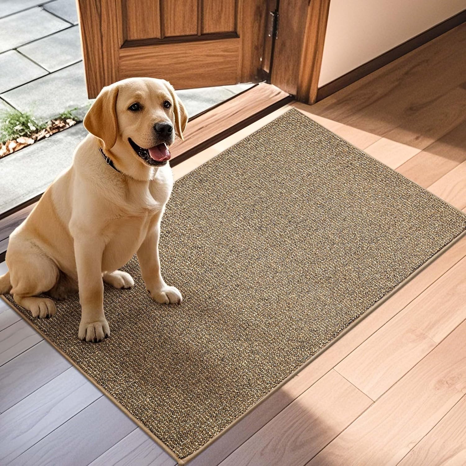 JSEI Dirt Trapper Door Mat 32"x48" Non-Slip Washable Entrance Mat, Dog Doormats, Absorbent &