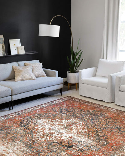 Loloi Layla Collection LAY-05 Ocean/Multi 3'-6" x 5'-6" .13" Thick Accent Rug, Soft, Durable