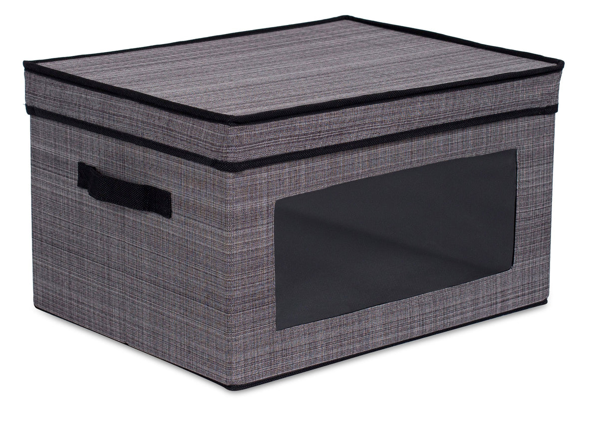 Internet's Best Storage Box with Window - Durable Storage Bin Basket Containers with Lids and