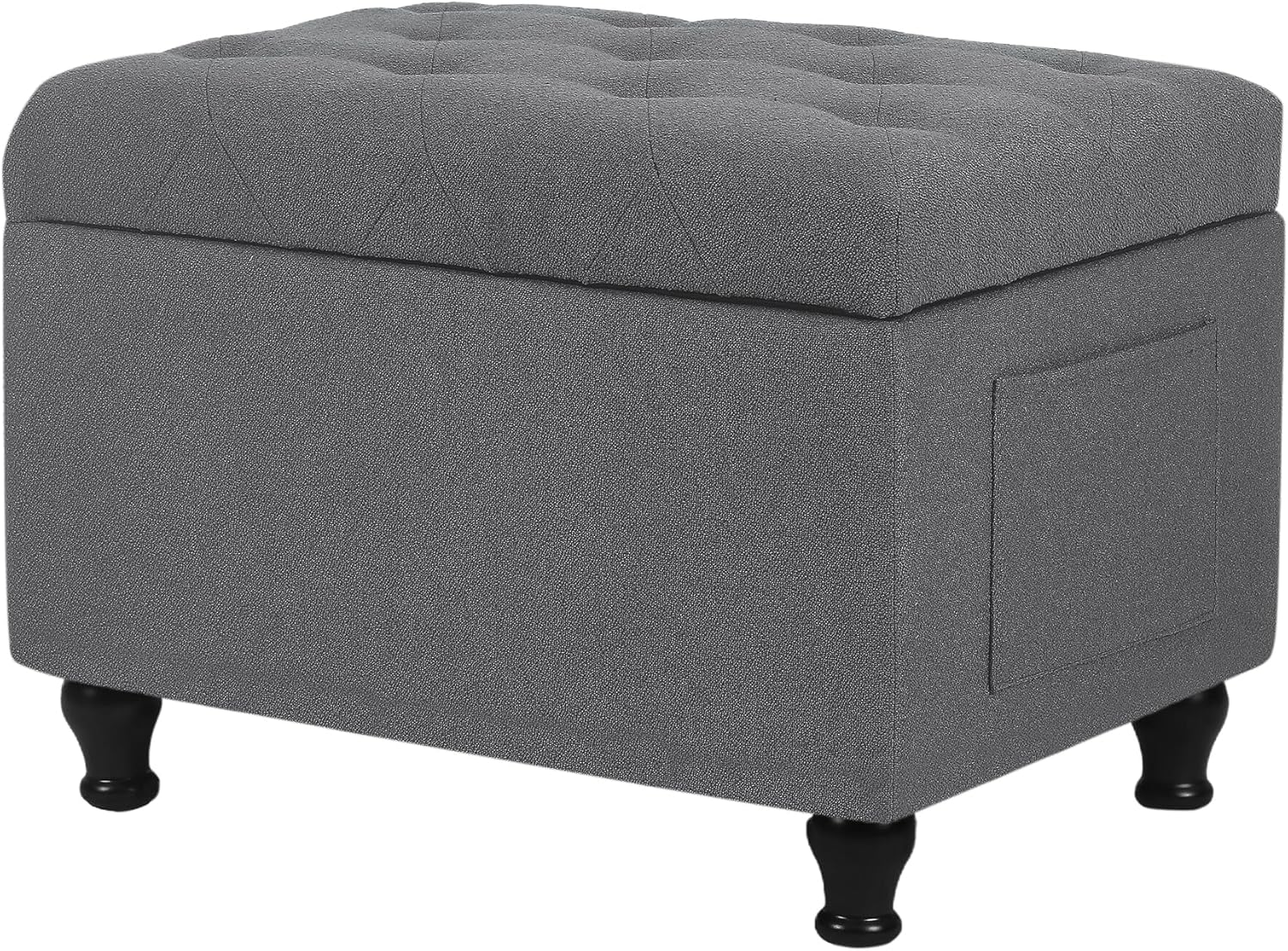 Ottoman with Storage 24'' Storage Ottomans Fabric Ottoman Footstools Small Upholstered Foot Rest