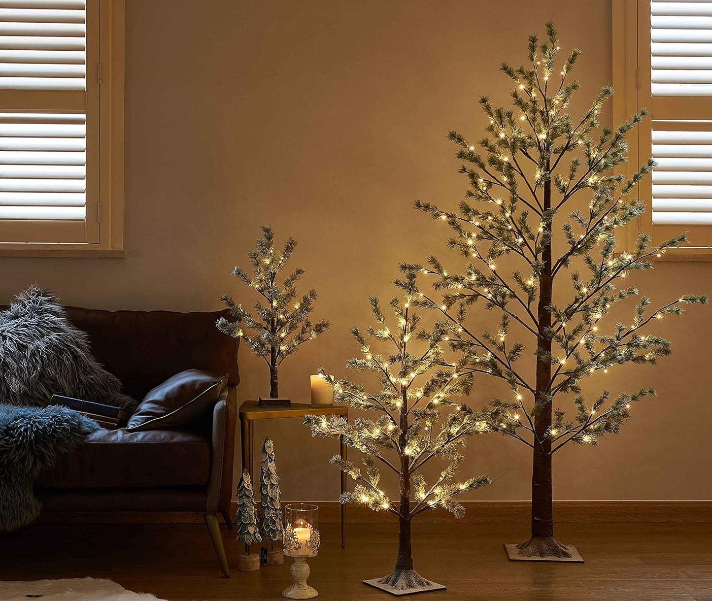 Birchlitland Lighted Pine Garland Battery Operated with Timer 6FT 48 LED Fairy Lights, Christmas