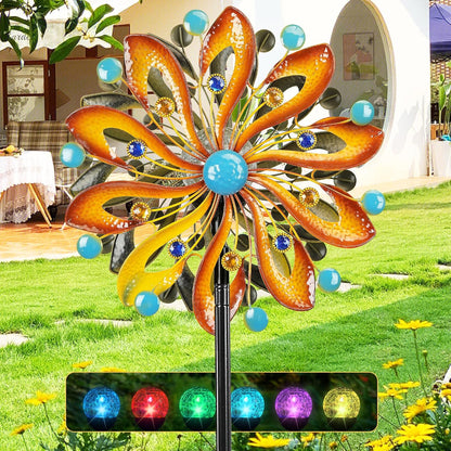 Wind Spinners for Yard and Garden - Wind Sculptures & Spinners 75 in Garden Kinetic Art with Solar